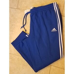 Adidas Men 3-Stripes Fleece Tapered-Cuff Jogger Pants Blue HL2270 sz 4XL NEW